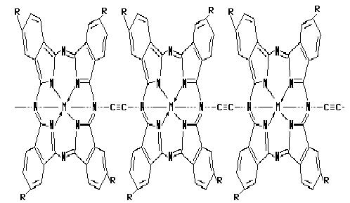 Polymeric phthalocyaninatometal complexes.